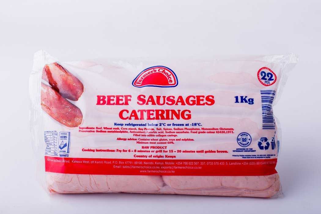 Farmers choice beef sausage 1kg